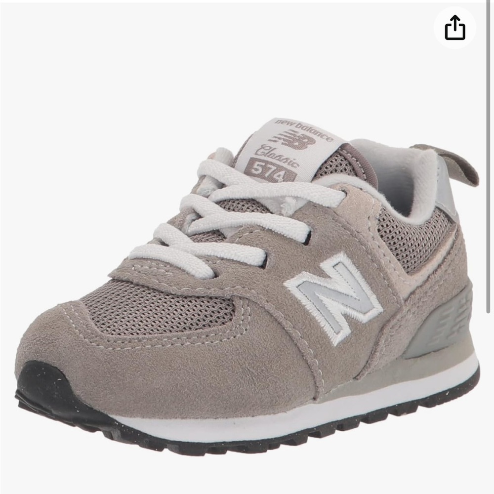 New Balance CHILD 574 core bungee Sz 6.5 wide grey/white